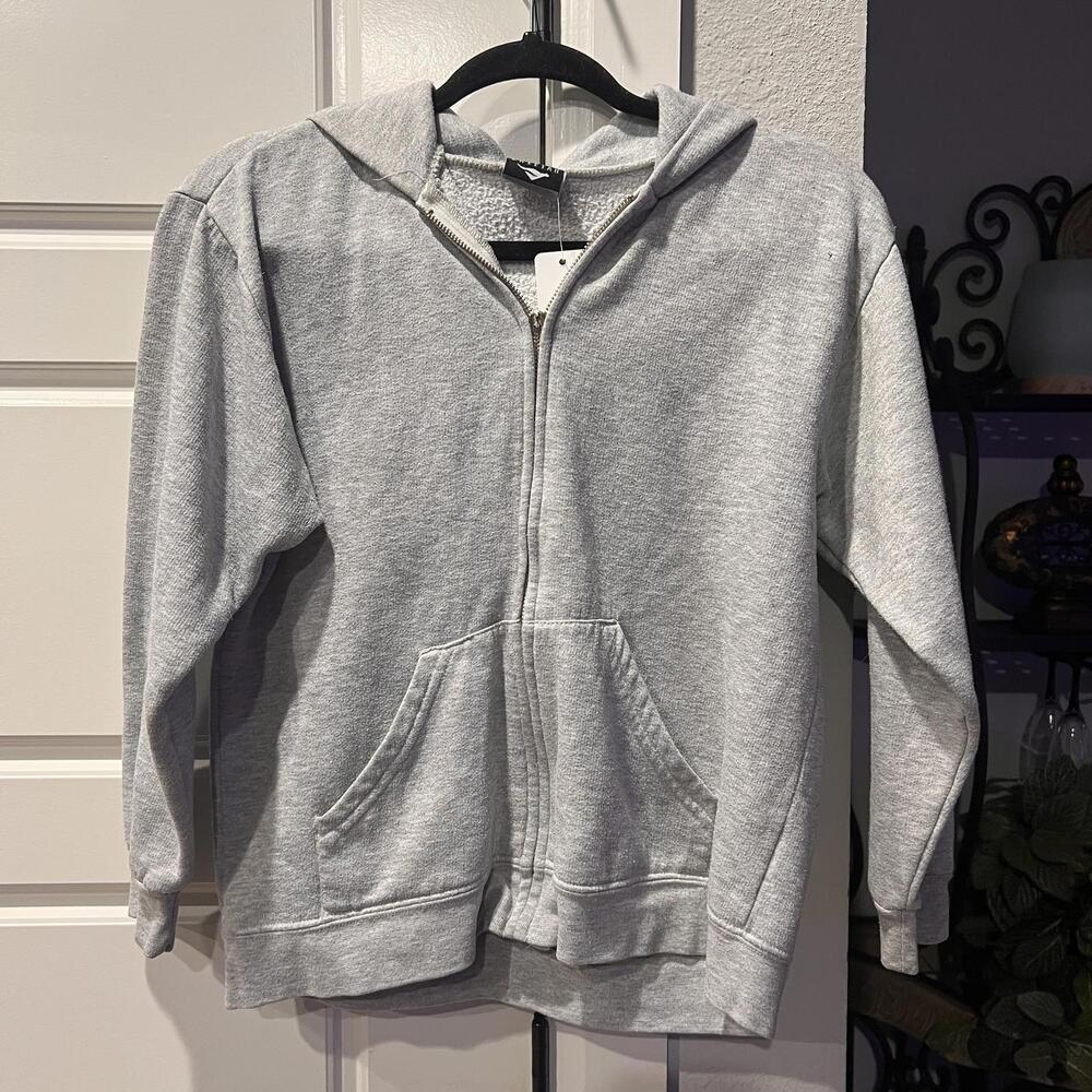 Cheetah Medium Gray Zip-Up Hoodie Sweatshirt